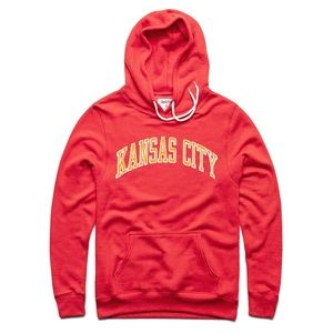 New! [Charlie Hustle] Red & Gold Kansas City Arch Hoodie